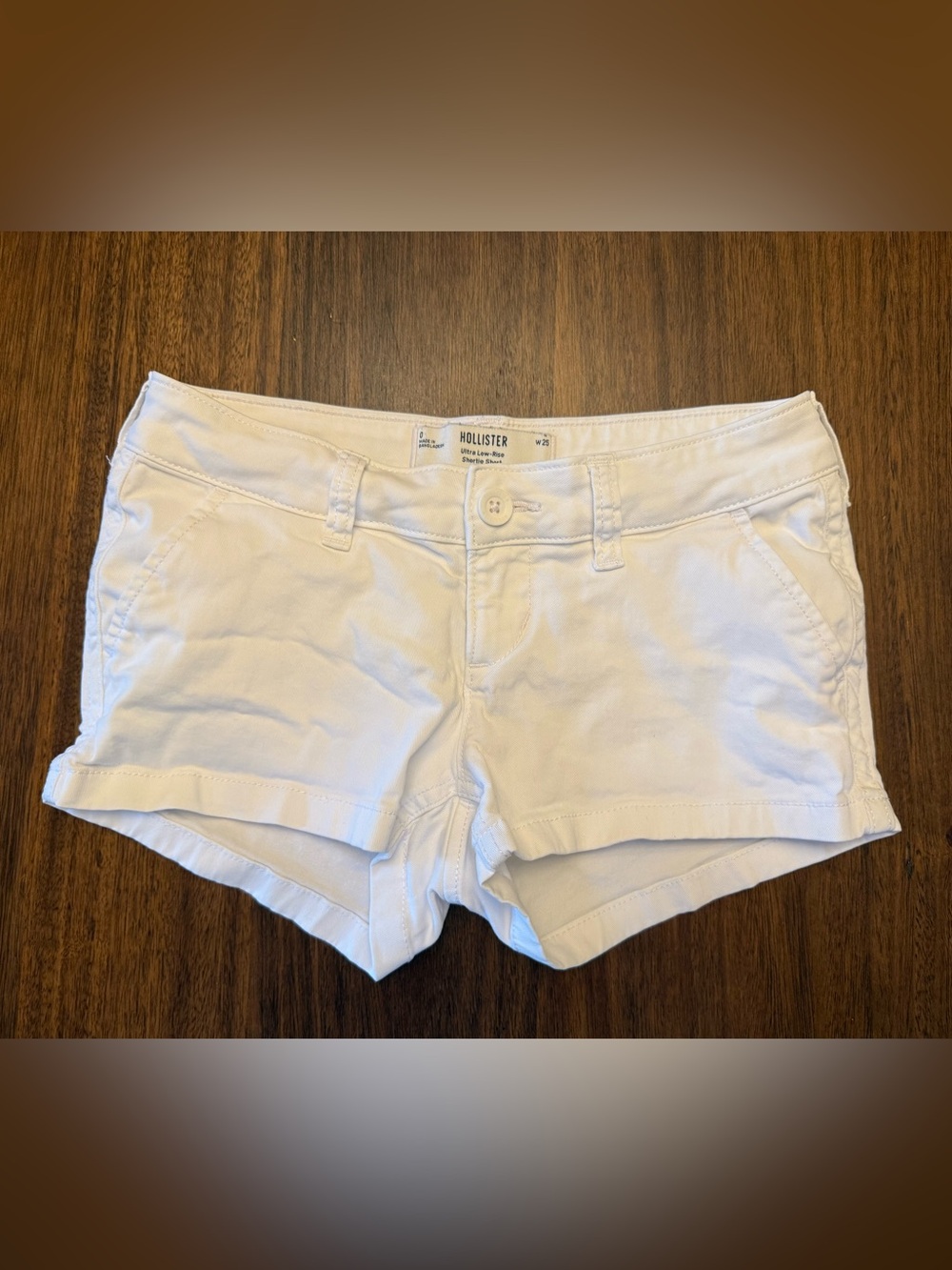 Hollister Ultra Low-Rise Shortie Short White Waist 25